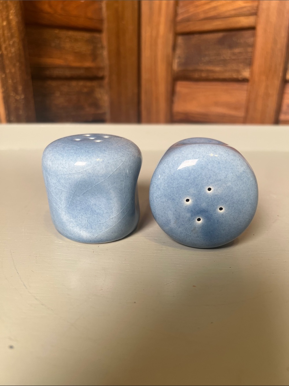 Ceramic Light Blue Salt and Pepper Shaker Set